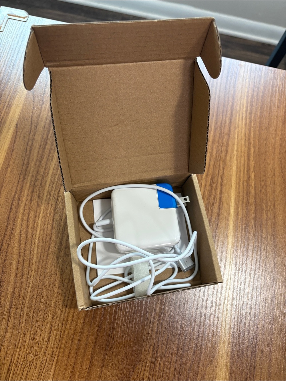 Apple White and Blue Laptop Charger with Cable